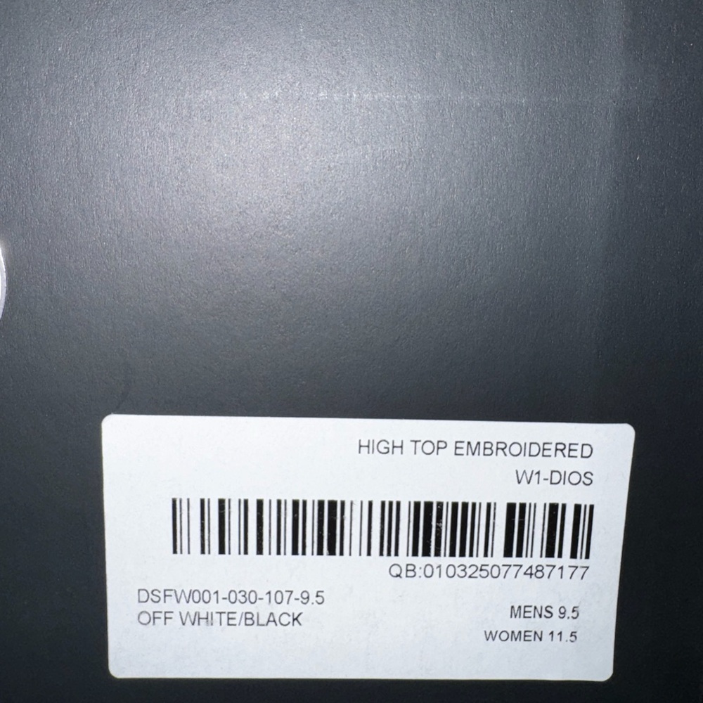 Darc Sport Off White and Black High Top Athletic Shoes